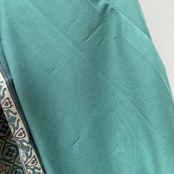 Max Studio Dress Smocked Top Striped Lined Green Teal‎ Size Medium Shirred Lined - Picture 12 of 15